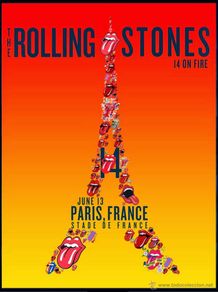 Poster collecting : Rolling Stones- promo tour poster Paris !! cartel concierto 30x40 !!